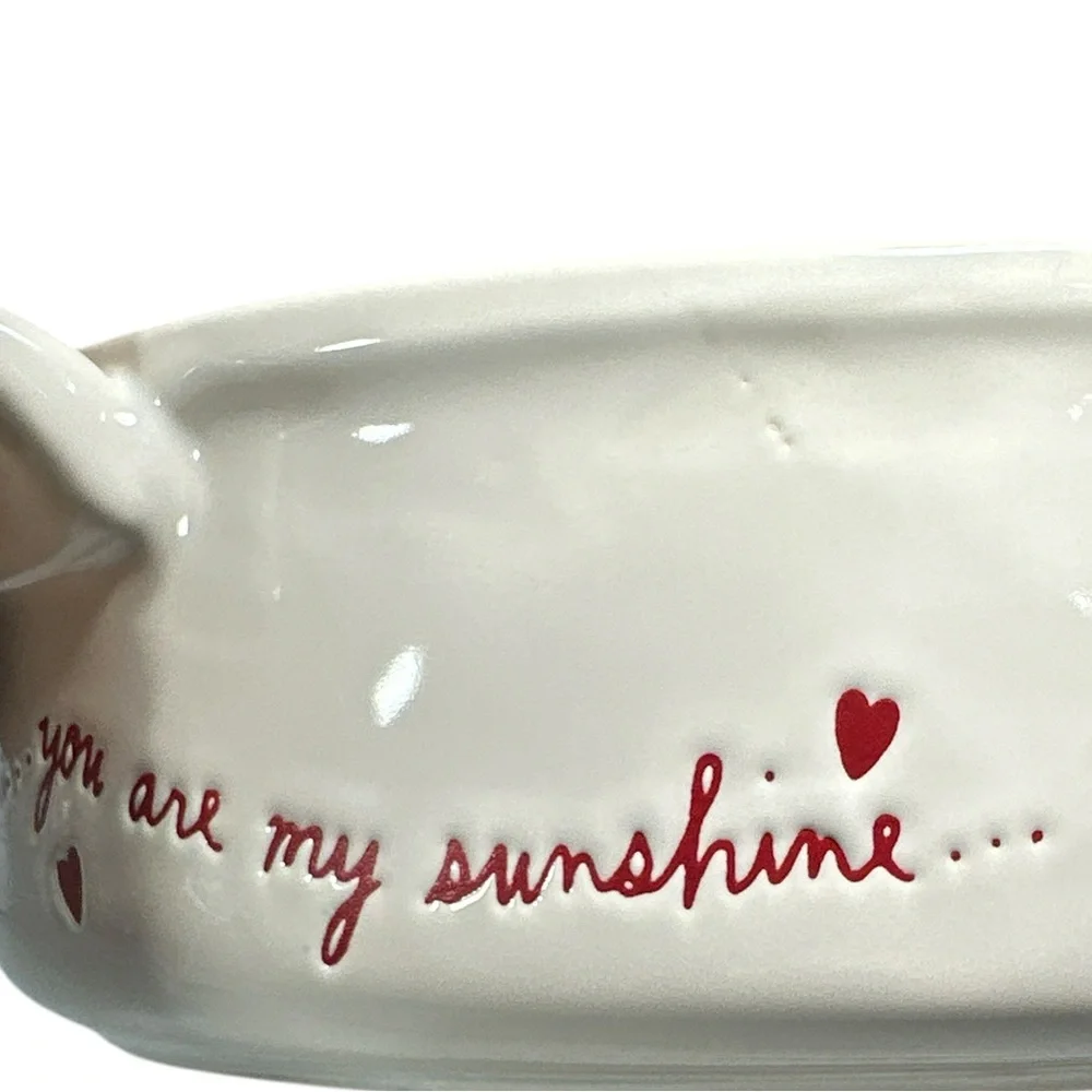 NEW Rae Dunn VALENTINE LOVE NOTES Round Casserole Dish with Handles